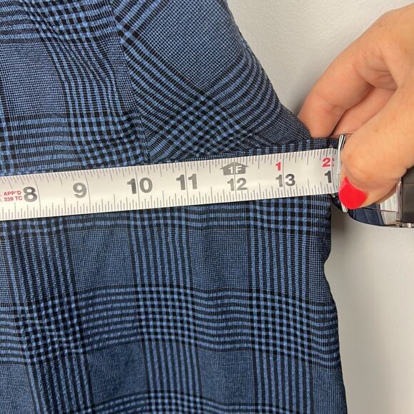 Free People Intimately FP black and blue plaid apron style mini dress small - Picture 3 of 9